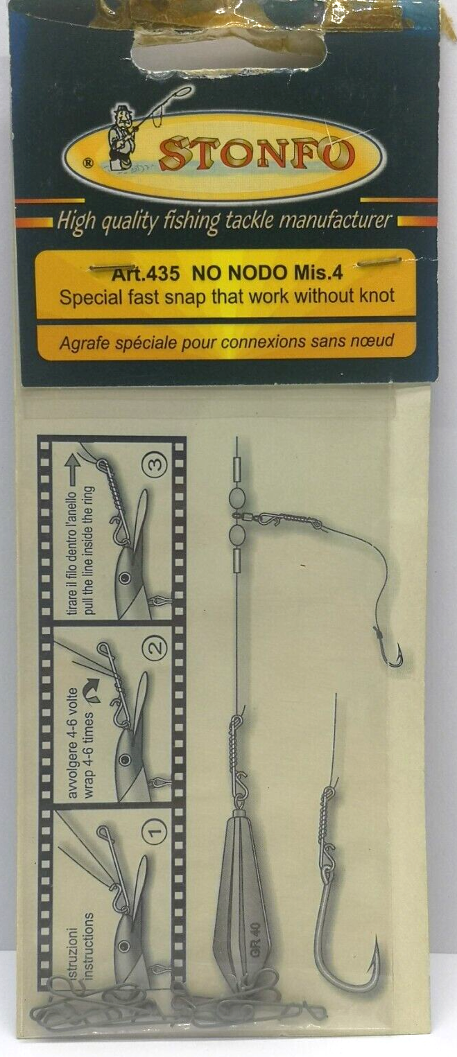 STONFO ART.435 No Nodo Moschettoni Mis. 4 monofilo max Ø 0.40 Pezzi 10 L312