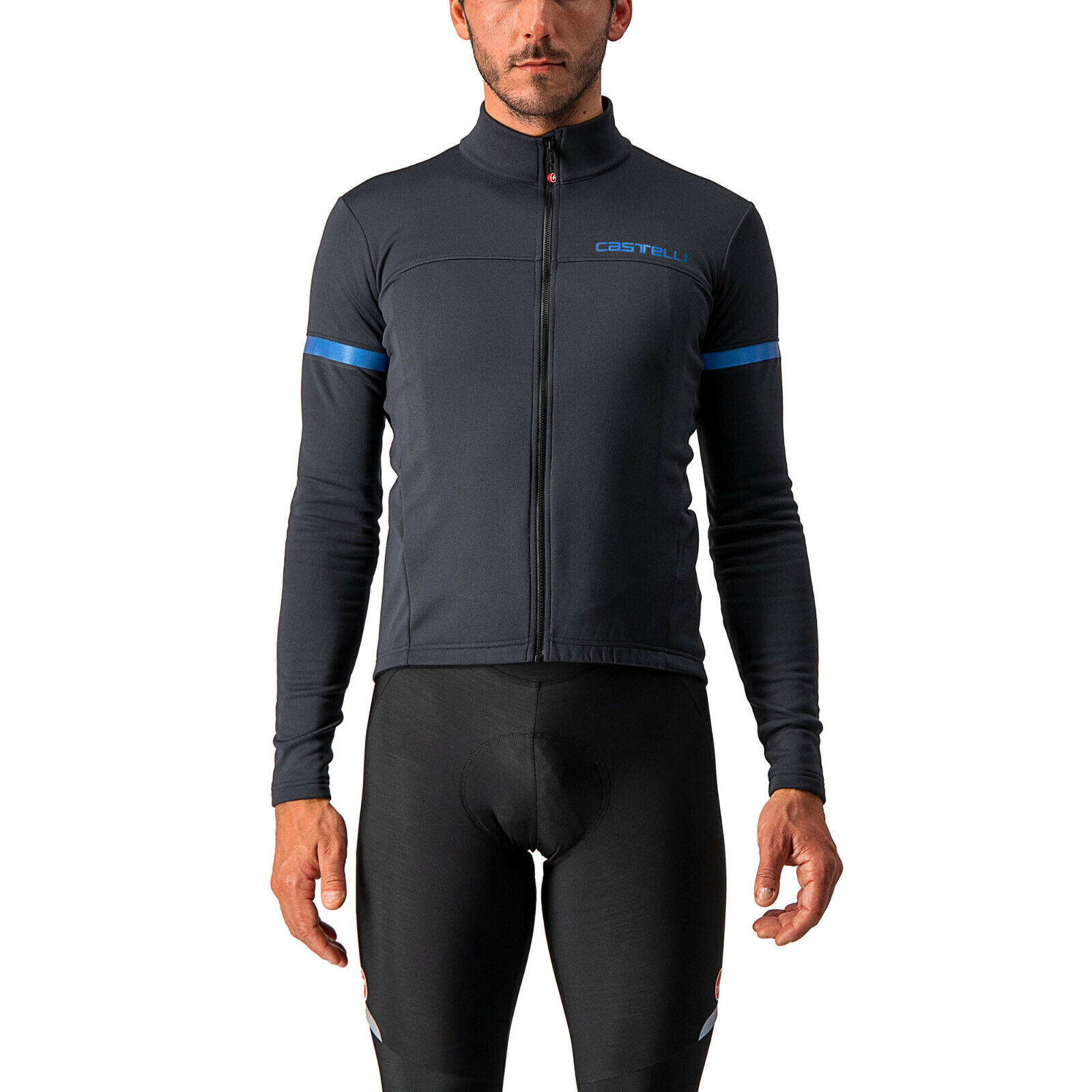 MAGLIA CASTELLI FONDO 2 col. LIGHT BLACK/BLUE REFLEX tg. L
