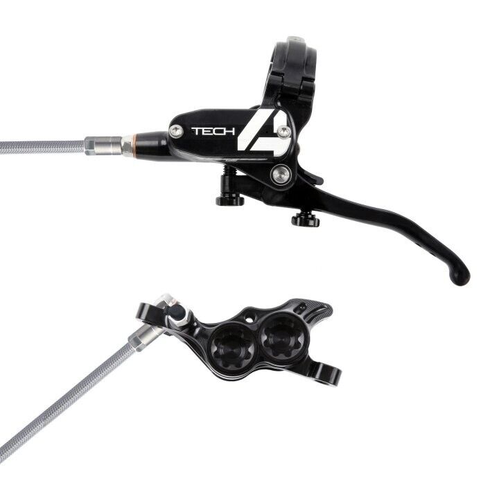 Freno a Disco Hope Tech 4 E4 - Acciaio Intrecciato - Leva Destra - Black