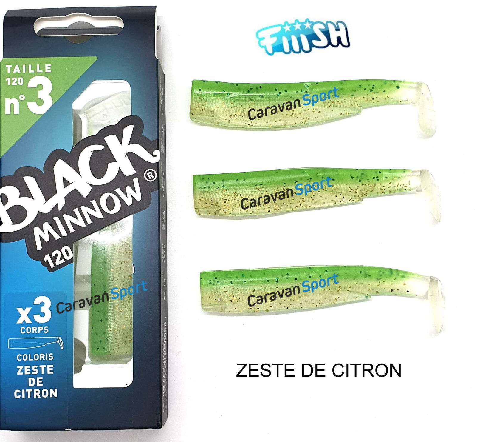 CORPI DI RICAMBIO BLACK MINNOW 120 N° 3 FIIISH ZESTE DE CITRON CODE CORPO CODA