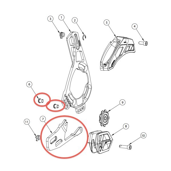 e*thirteen E13 Braccetto inferiore in alluminio per bash LG1-TR e TRS Single