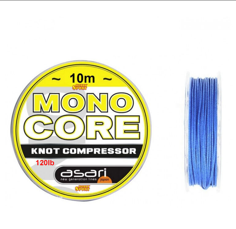 MONO CORE CORDINO 120 LB 10 MT PER ASSIST HOOK SLOW PITCH COLORE BLU ASARI