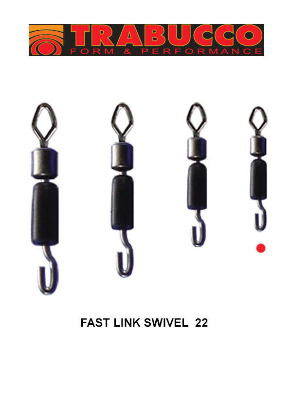 SET 2 CONF.  FAST LINK SWIVEL SIZE 22  TRABUCCO GIRELLA CON ATTACCO RAPIDO 6 PZ