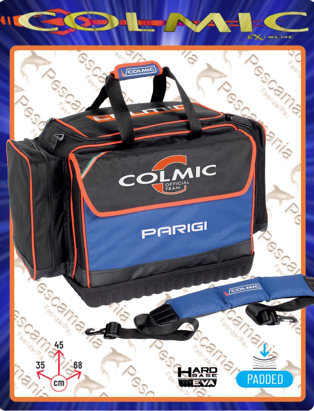 Borsa Colmic Extreme PARIGI 35x68x45 cm fondo rigido orange series