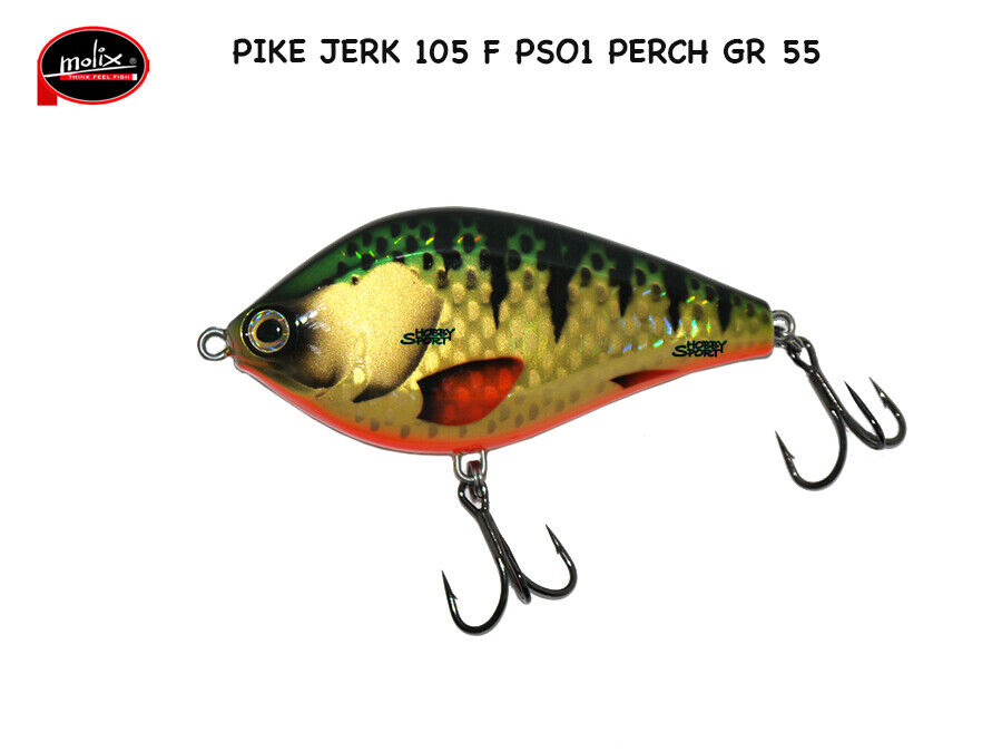 MOLIX PIKE JERK 105 F col PS01 PERCH GR 55 FLOATING    PESCA LUCCIO