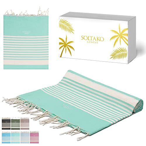 SOLTAKO Fouta Peshtemal - Fouta XXL - Asciugamano da spiaggia anti sabbia (Z4D)