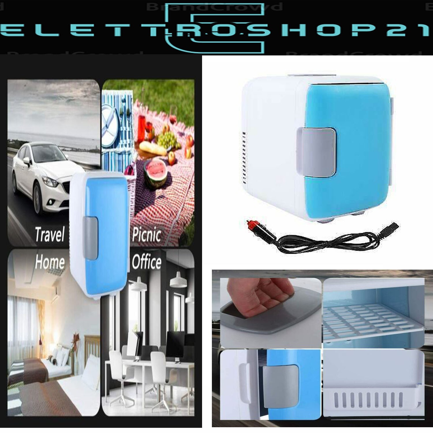Mini Frigo Portatile Da Viaggio Per Auto Camper  Ufficio  PICNIC4 L 12-220