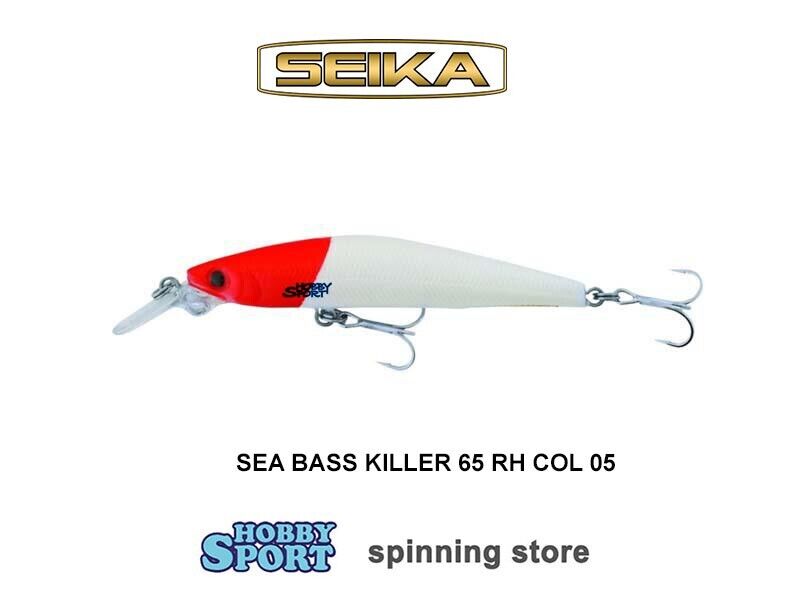 SEIKA SEA BASS KILLER 65 COL 05 RH RED HEAD  FLOATING 4,9GR MINNOW SPINNING MARE