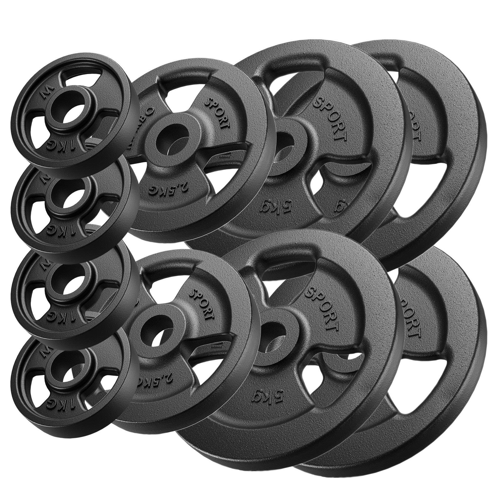 Set di dischi in ghisa Marbo Sport Tri-Grip 29kg/4x5kg+2x2.5kg+4x1kg