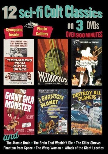 12 Sci-Fi Cult Classics on 3 DVDs (DVD) James Best Ken Curtis Ingrid Goude