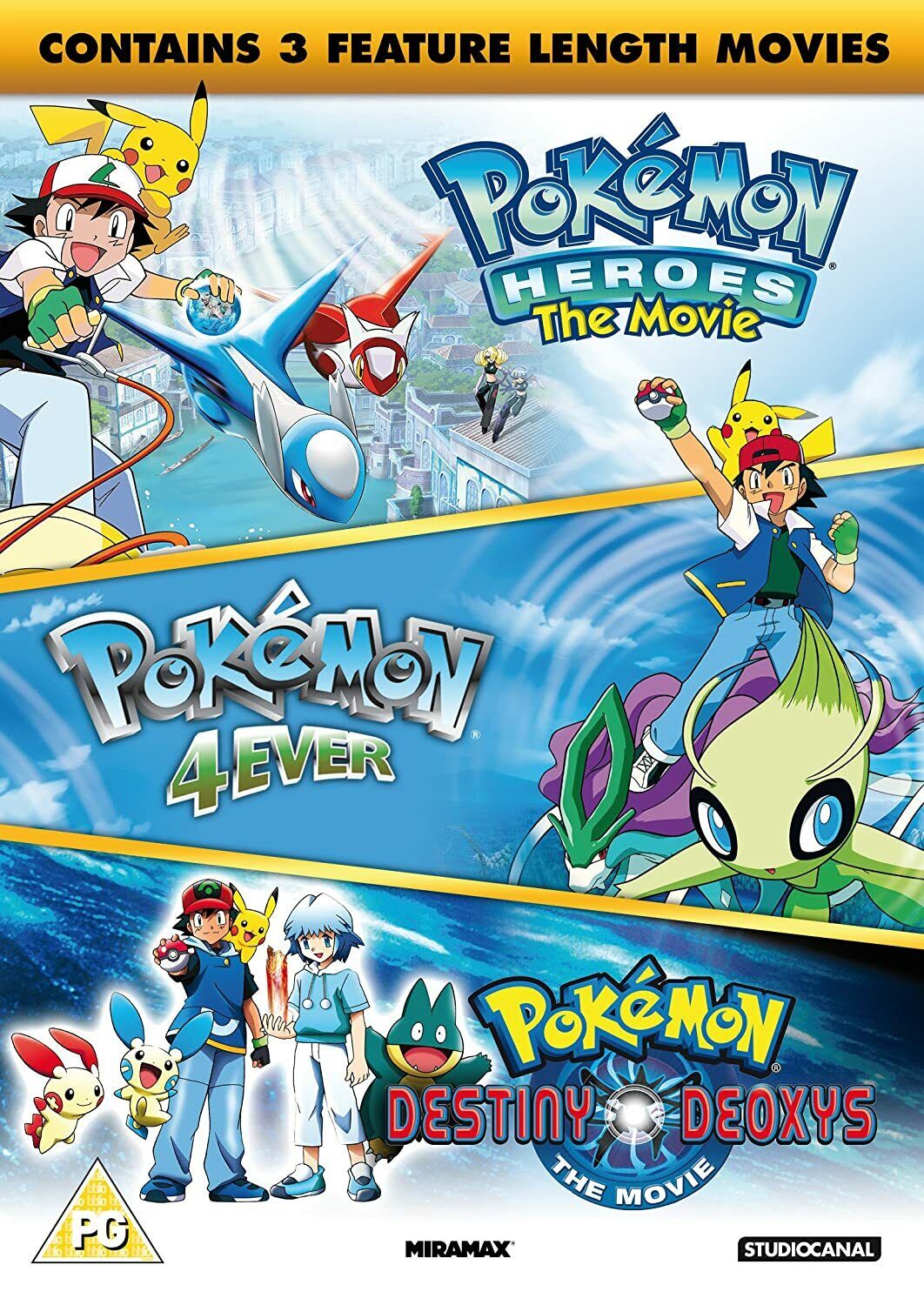 Dvd Pokemon Heroes / Pokemon 4ever / Pokemon Destiny ⚠️ IMPORT LINGUA INGLESE⚠️