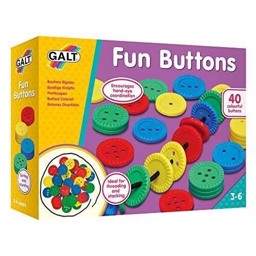 Galt Toys, Fun Buttons, Threading Toy, Ages 3 Years Plus (P8N)