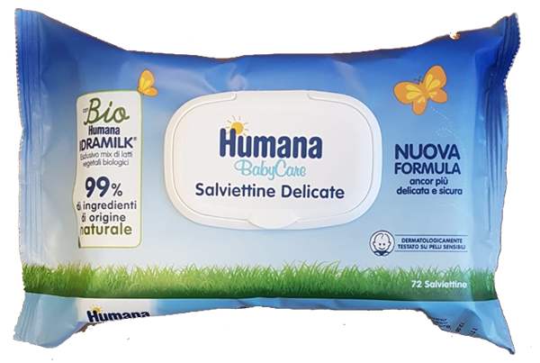 5 CONFEZIONI DI SALVIETTE 72 SALVIETTINE HUMANA  BABY CARE NUOVA FORMULA