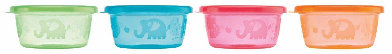 Nuby Set 4 scodelline ermetiche 240 ml