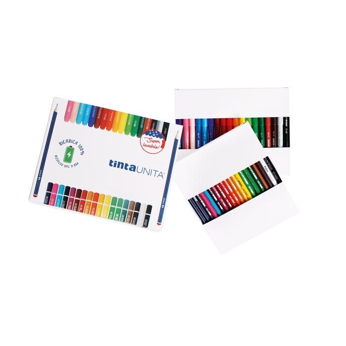 New ricarica Astuccio 3zip Tinta Unita 18 pastelli matita colori spirito matite