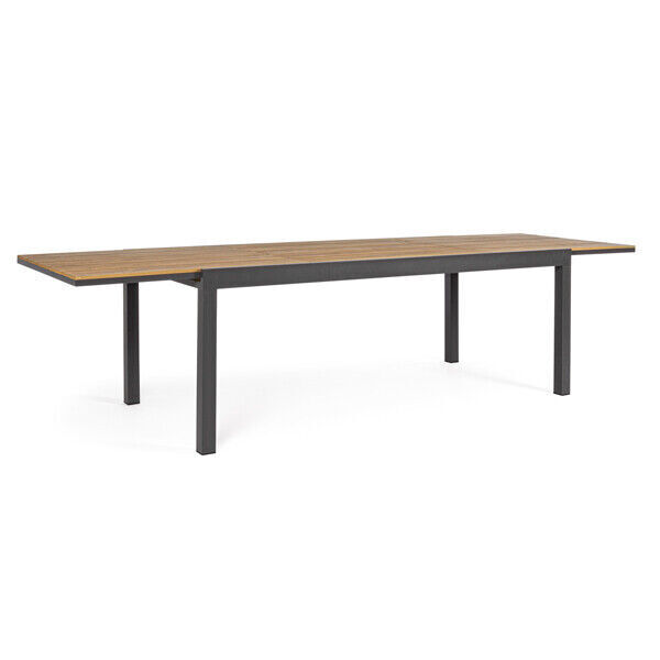 Tavolo Allungabile Da Esterno Alluminio 95x200-300 Doghe Di Legno Elias Bizzotto