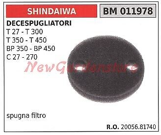 Fiiltro aria in spugna SHINDAIWA per decespugliatore  T 27 300 350 450 011978