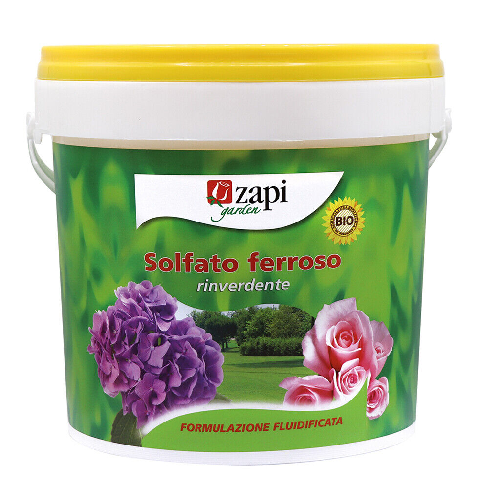 Zapi Solfato Ferroso Rinverdente 1kg Granulare giardini piante concime BIOLOGICO