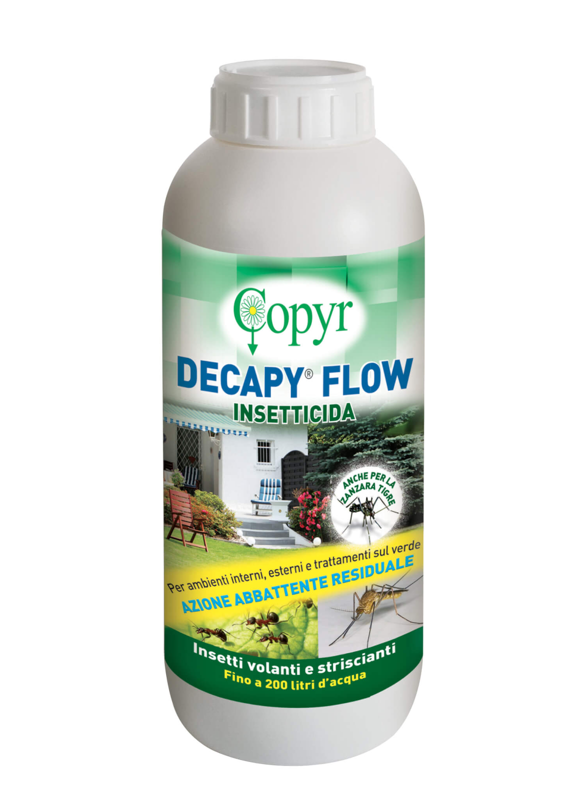 Copyr DECAPY FLOW Insetticida piretro deltametrina zanzare mosche 1 LT