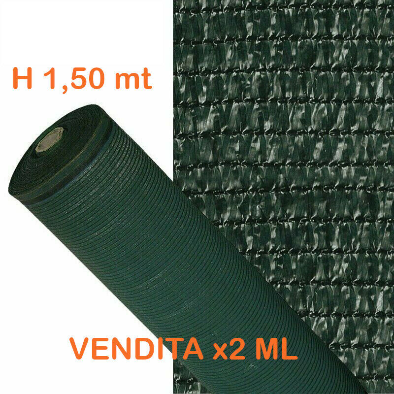 x2 ML Telo rete ombreggiante Schermatura 90% oscurante verde frangisole H 1,5 mt