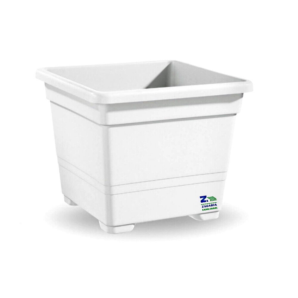 VASO QUADRATO CM 45X45X36 H COLORE BIANCO FIORIERA QUADRATA IN PLASTICA