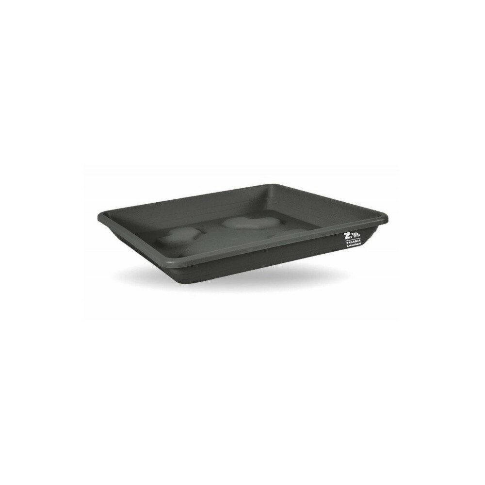 SOTTOVASO QUADRATO IN PLASTICA CM 12X12 COLOR ANTRACITE PER VASO QUADRATO 14X14