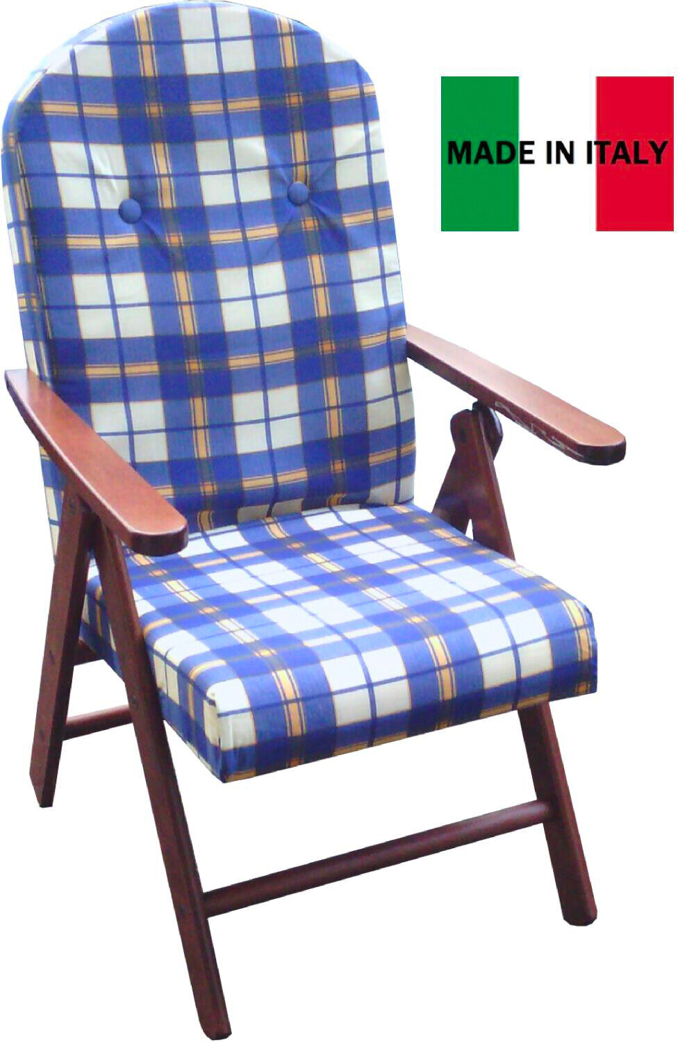 Poltrona da Giardino Reclinabile Amalfi Colore Blu Mas Legno Amalfi/Blu