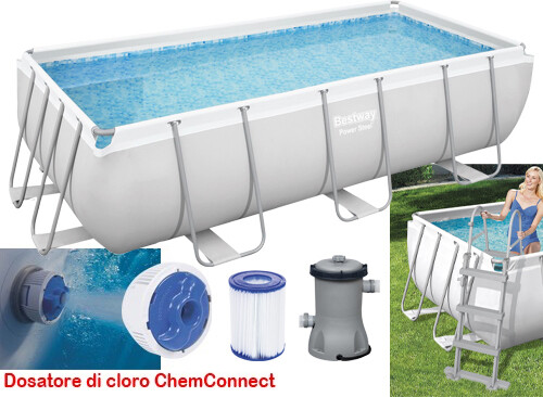 Piscina Fuori Terra con Telaio Portante 404x201x100 Pompa Filtrante 56441 Bestwa