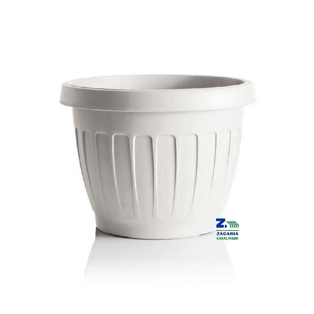 VASO TERRA CM Ø 30X19X22 H PER FIORI E PIANTE IN PLASTICA COLORE BIANCO