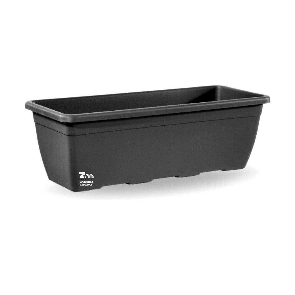 CASSETTA BALCONIERA FIORIERA VASO NAXOS IN PLASTICA ANTRACITE CM 60 X 20 X 16 H