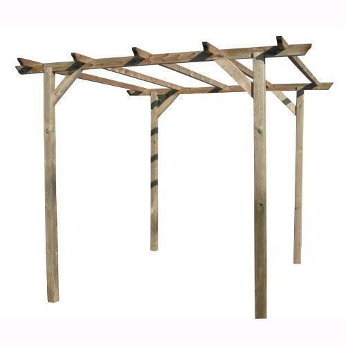 Pergola Tettoia In Legno Di Pino Dimensione 300X300X220H Cm Da Esterno