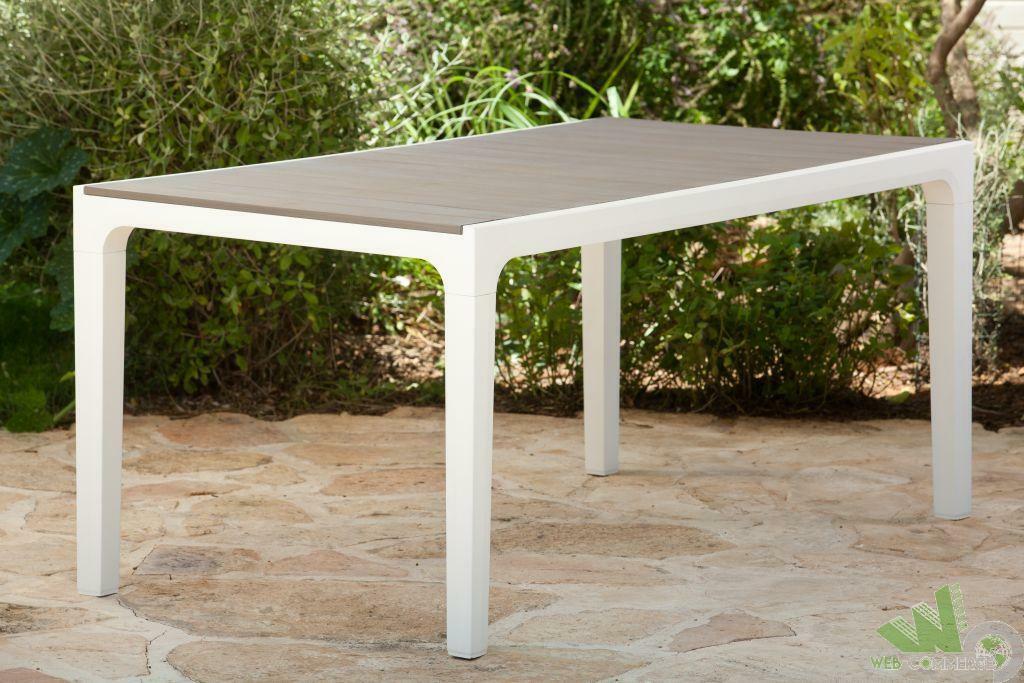 TAVOLO RETTANGOLARE KETER HARMONY 160x90xh74cm RESINA BIANCO TORTORA ESTERNO