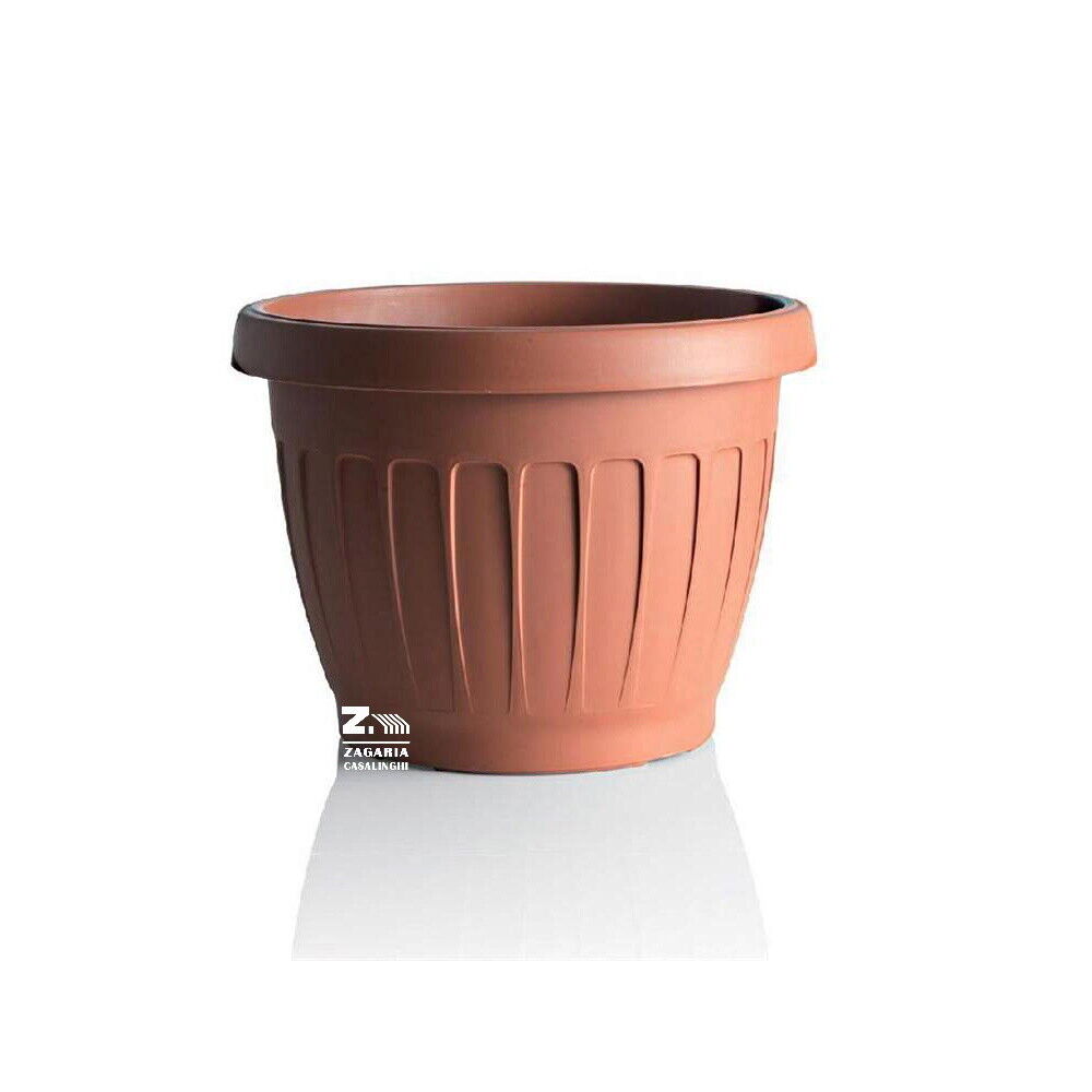 VASO TERRA CM Ø 25X16X18,5 H  PER FIORI E PIANTE IN PLASTICA COLORE TERRACOTTA