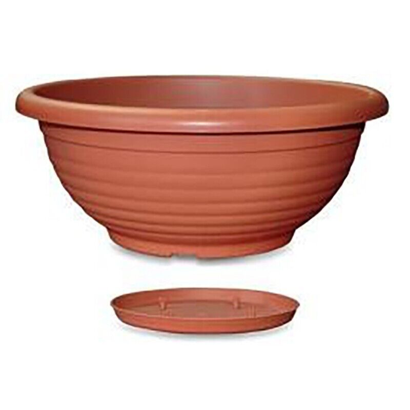 Ciotola Napoli con sottovaso diametro 35cm TERRACOTTA