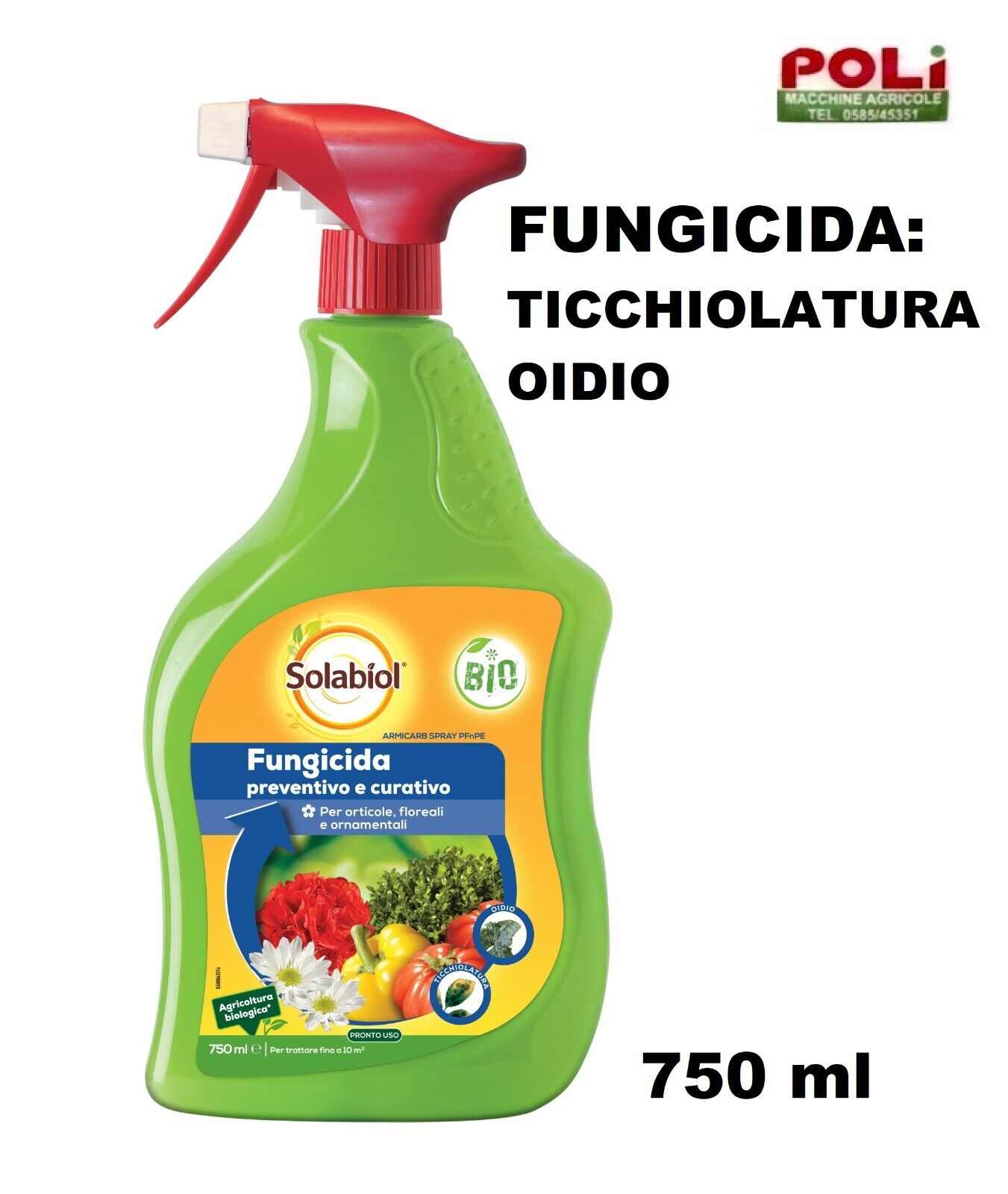 FUNGICIDA ARMICARB 750ml SOLABIOL PER PIANTE ORNAMENTALI E ORTICOLE