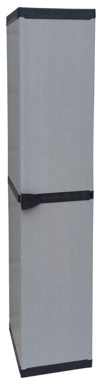 Armadio da Esterno 34x39,5x168 cm 1 Anta 4 Ripiani in Resina Grigio