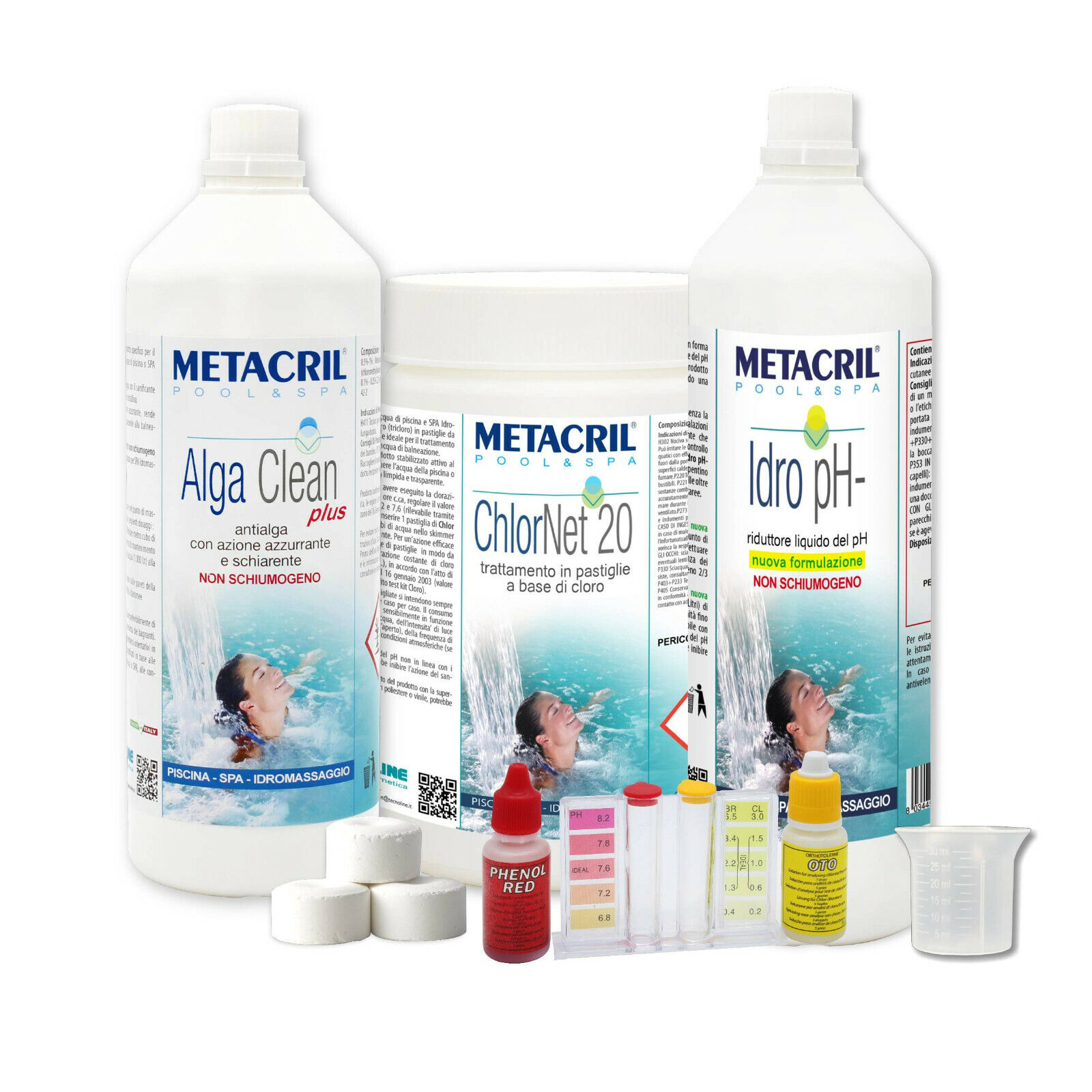 STARTER KIT CHLOR a base di CLORO a lenta dissoluzione per SPA idrom. e PISCINE