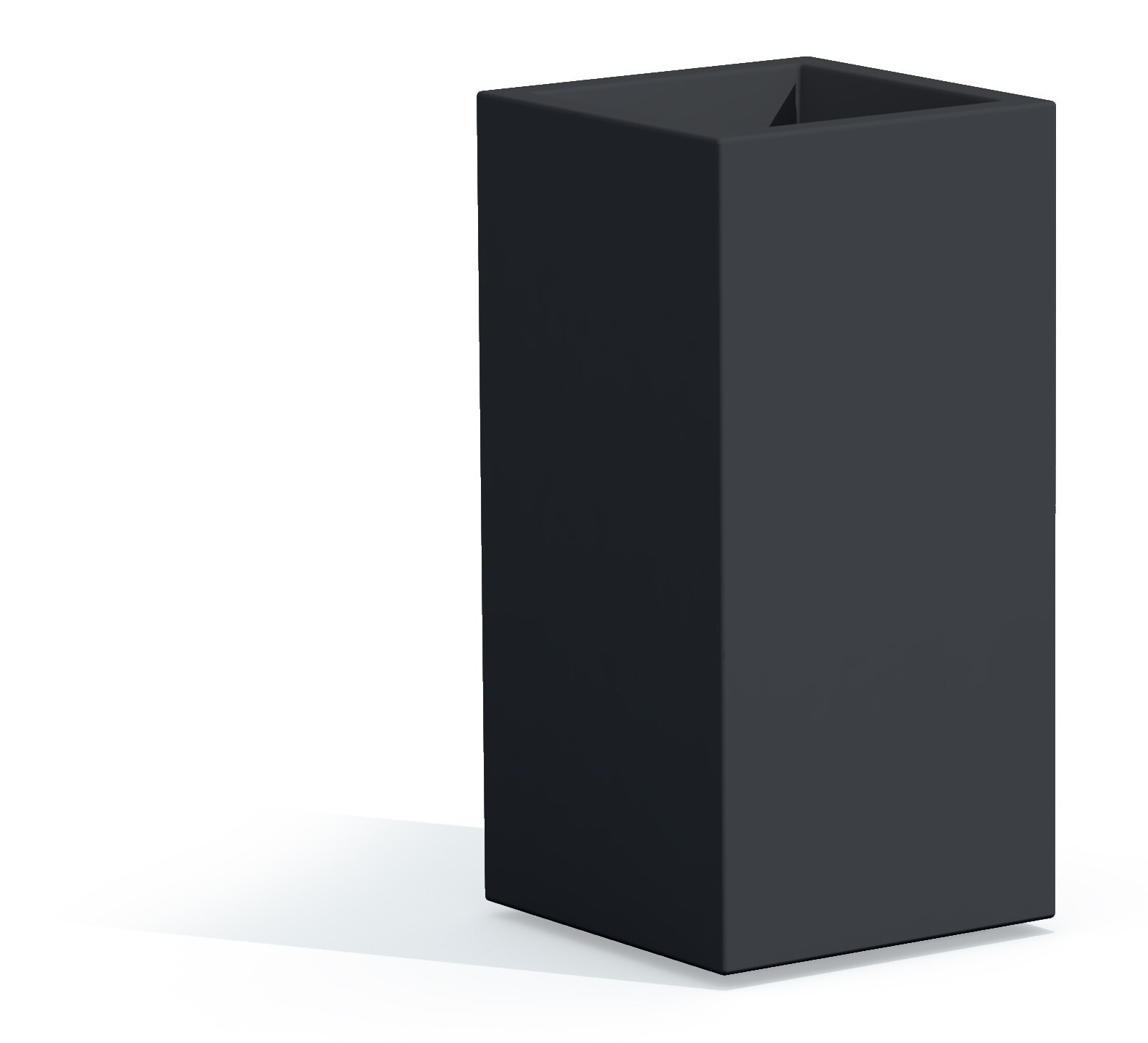 Vaso Cube Top Antracite in Polimero Monacis - Cm 40X40X80 H