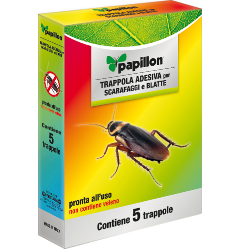 INSETTICIDA ADESIVO Trappola PER SCARAFAGGI E BLATTE PAPILLON