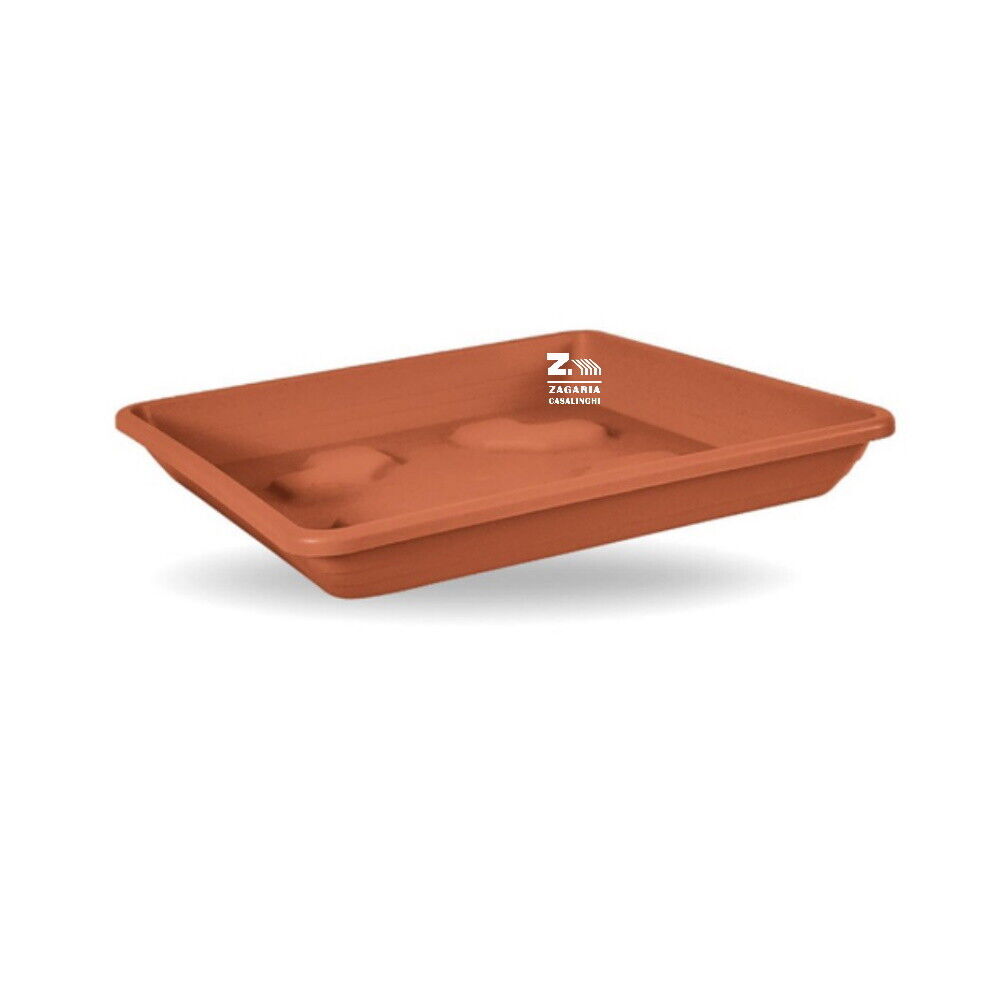 SOTTOVASO QUADRATO IN PLASTICA CM 42X42 COLOR TERRACOTTA PER VASO QUADRATO 45X45