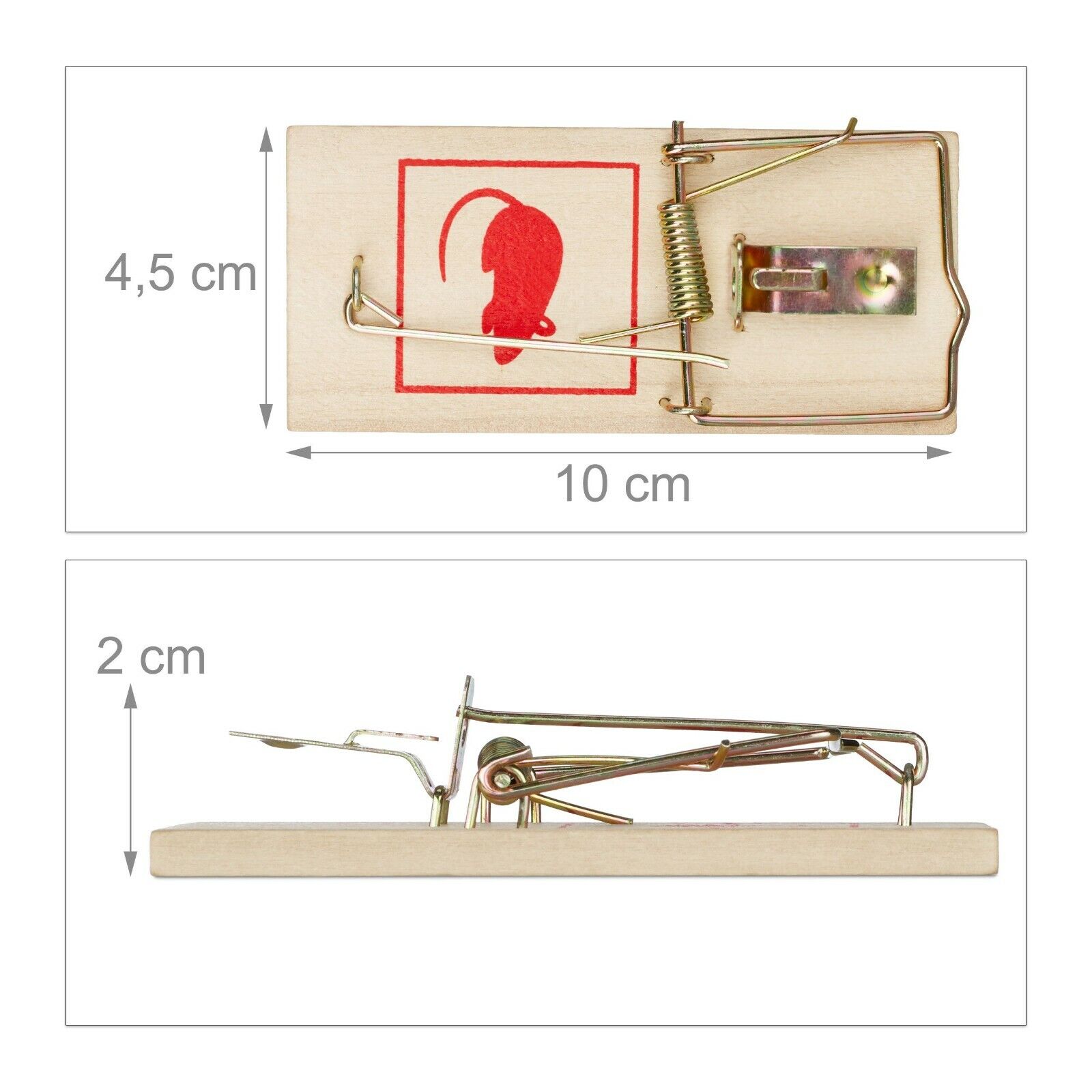 SET 2 pezzi Trappola Per TOPI Legno Caccia Peste Cattura Roditori INTERNO ESTERN