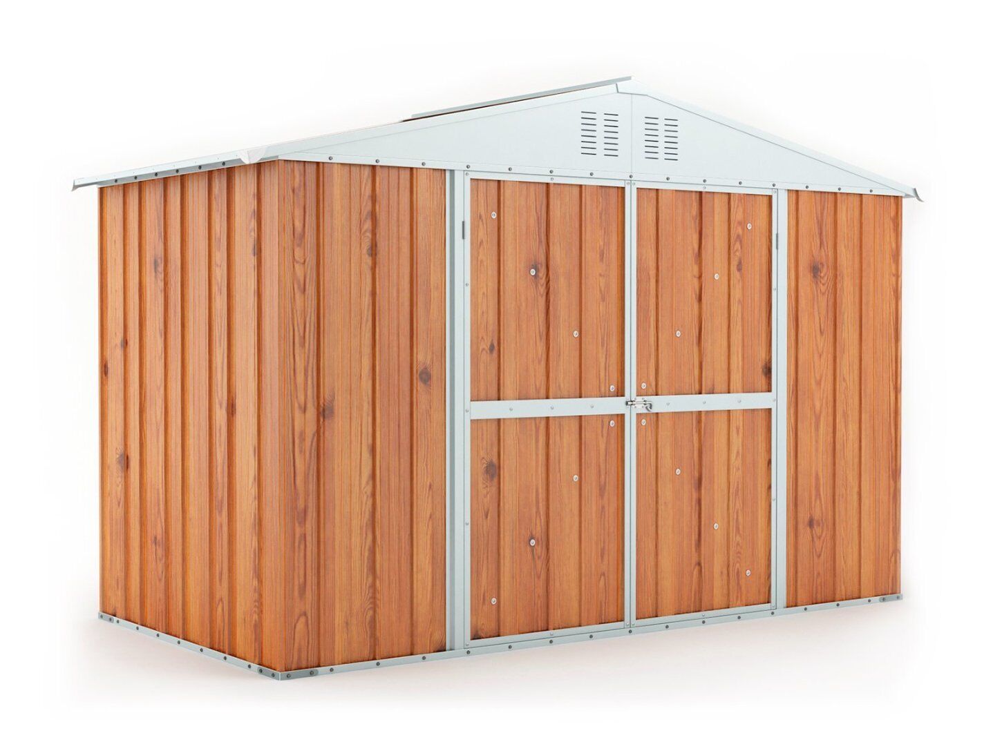 Casetta Box da Giardino in Lamiera di Acciaio Porta Utensili 327x155x217 cm