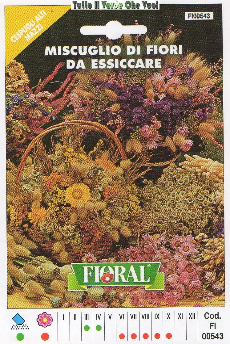 MISCUGLIO DI FIORI DA ESSICARE - CESPUGLI ALTI MAZZI-FLORAL - BUSTA SEMENTI