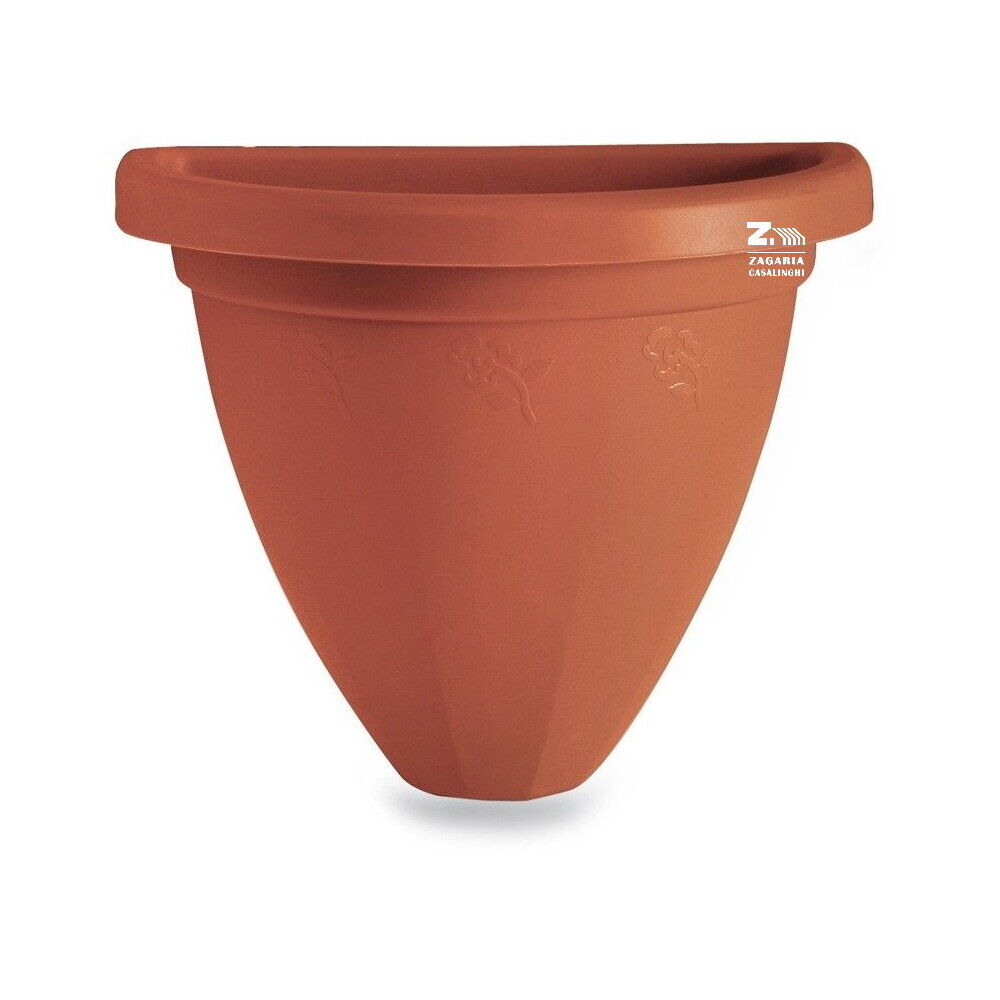 VASO GERLA DA PARETE CM 30X18X25 H COLORE TERRACOTTA IN PLASTICA PER FIORI