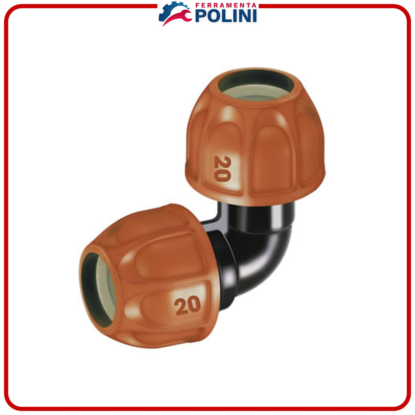 CLABER 90322 RACCORDO A GOMITO ø20mm POLIETILENE IRRIGAZIONE GIARDINO