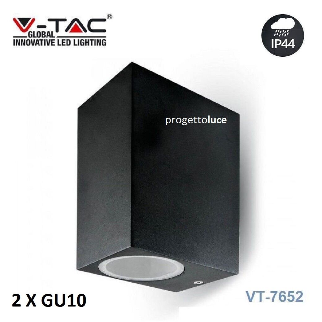 APPLIQUE V-TAC VT-7652  PER ESTERNO PORTA LAMPADA DA MURO SKU 7511 IP44 NERO