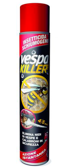 VESPAKILLER INSETTICIDA SPRAY750ML SCHIUMOGENO ELIMINA NIDI DI VESPE E CALABRONI
