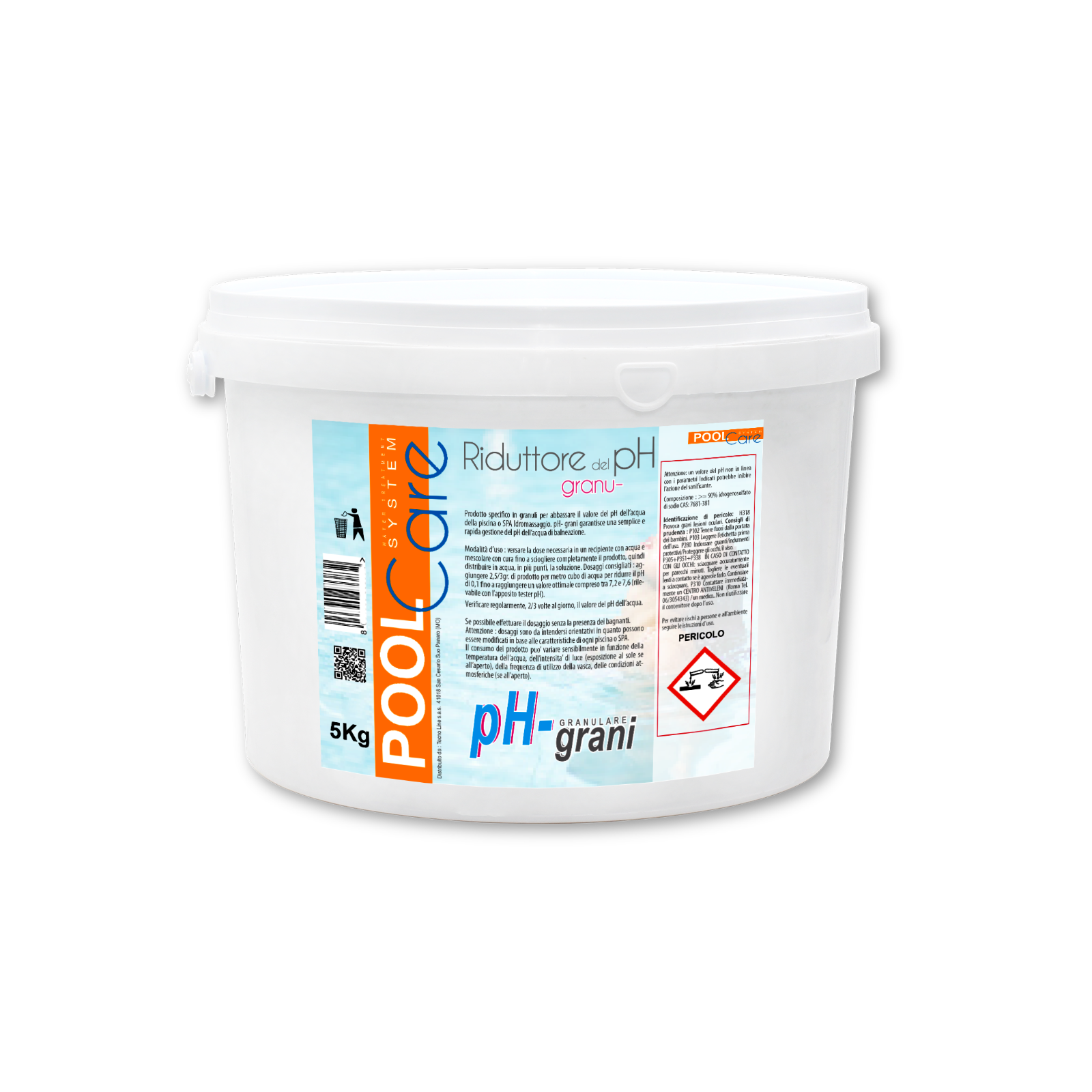 PH- GRANI 5 kg - Riduttore del PH Granulare  POOL CARE