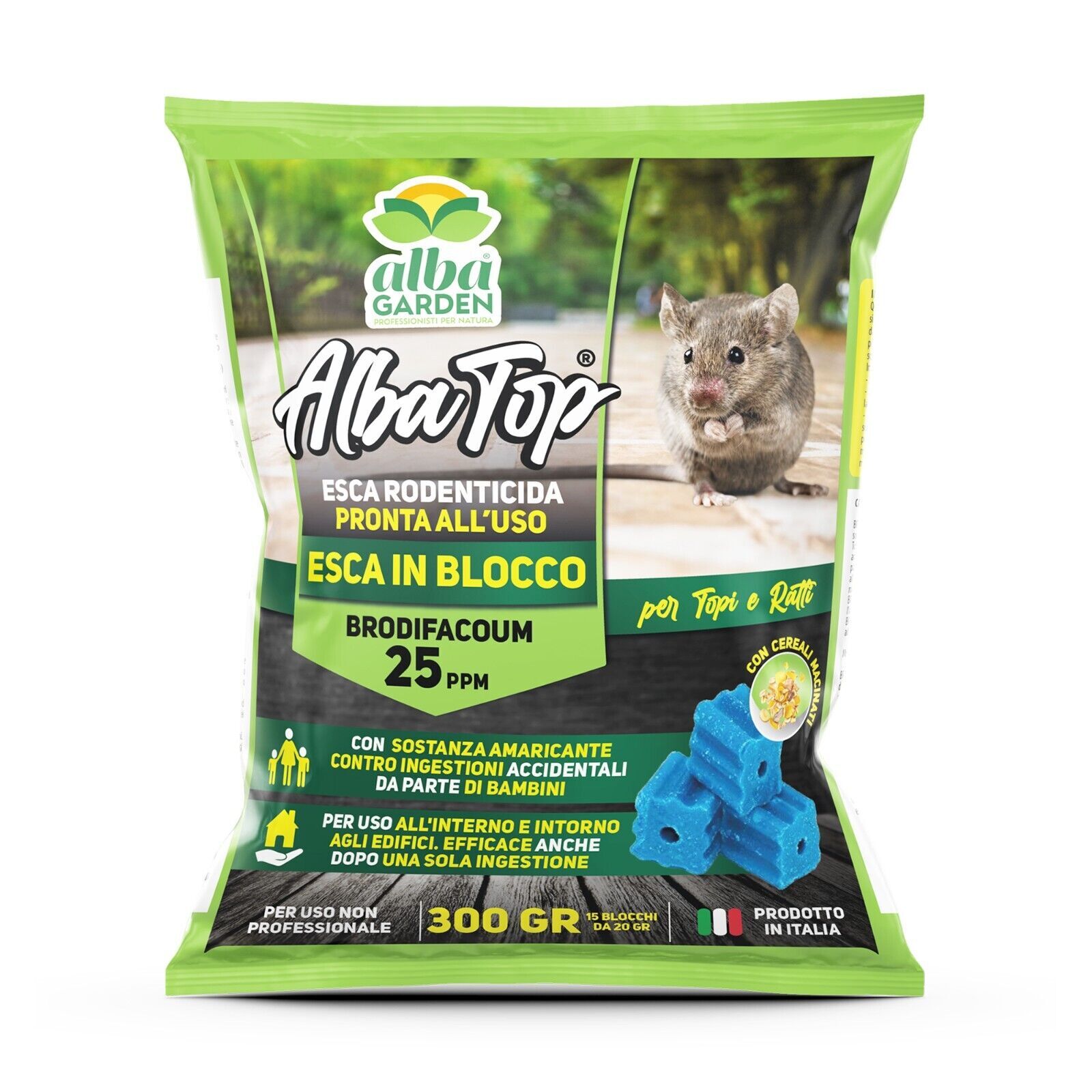 Veleno Per Topi Professionale Potente Topicida In Blocchi Esche Per Topi 300 g