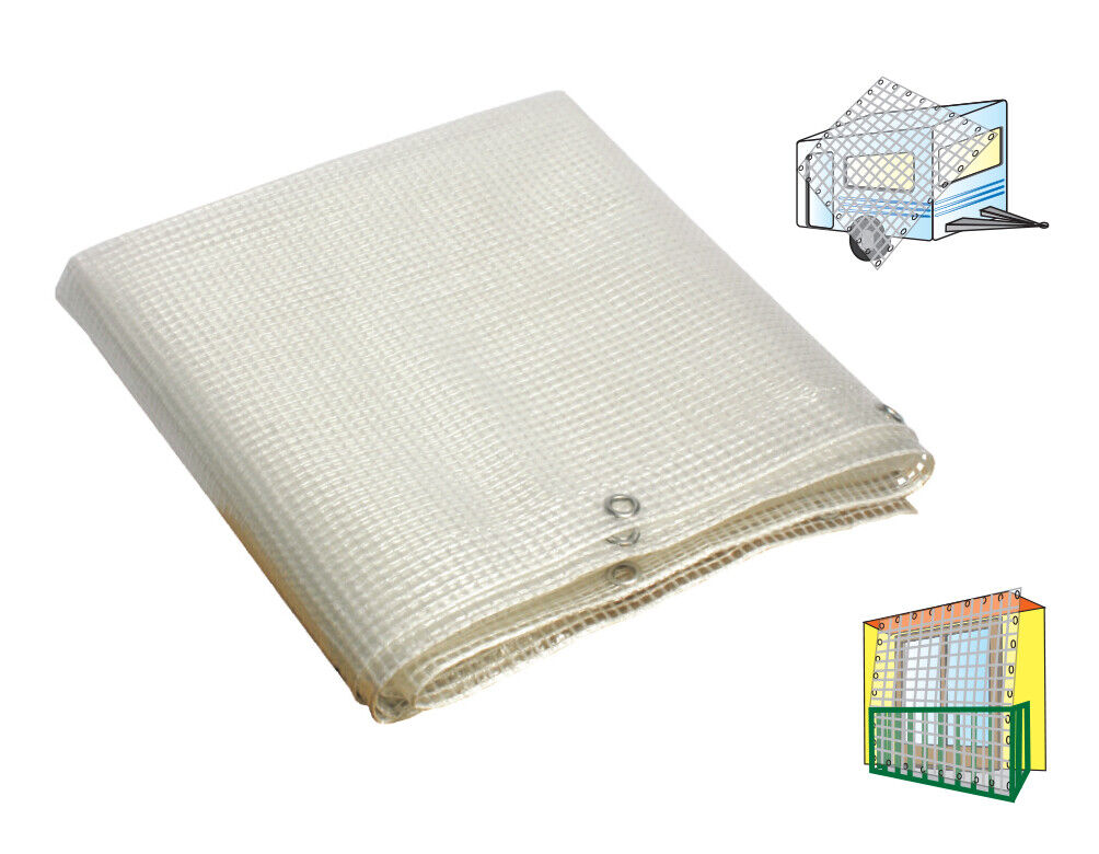 TELO IN PVC RINFORZATO CON RETE 3 x 1,9 mt 140 gr/mq TELONE RETINATO OCCHIELLATO